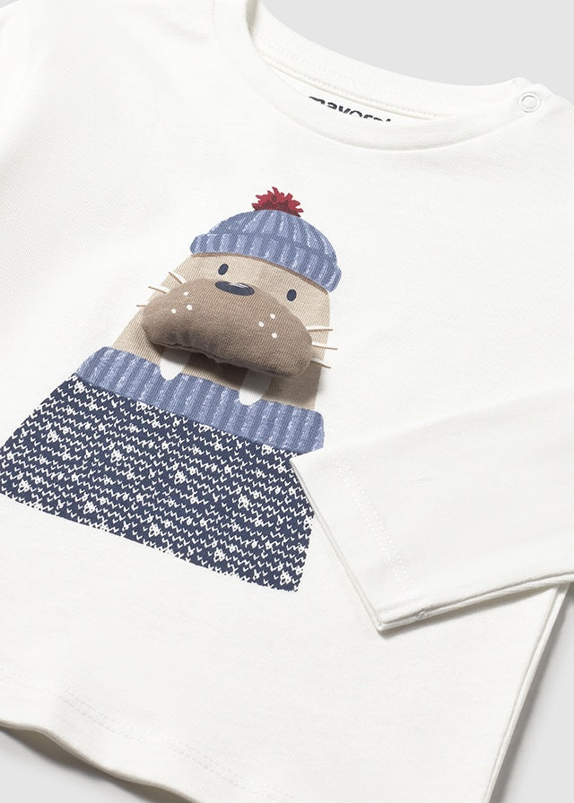 L/s t-shirt applique animal