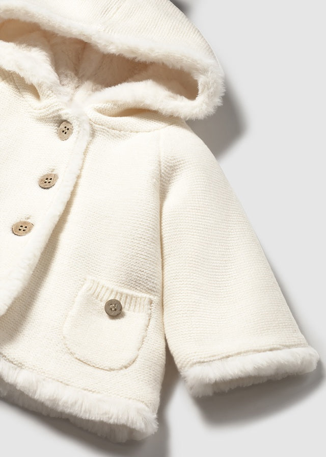 Pompon knit cardigan