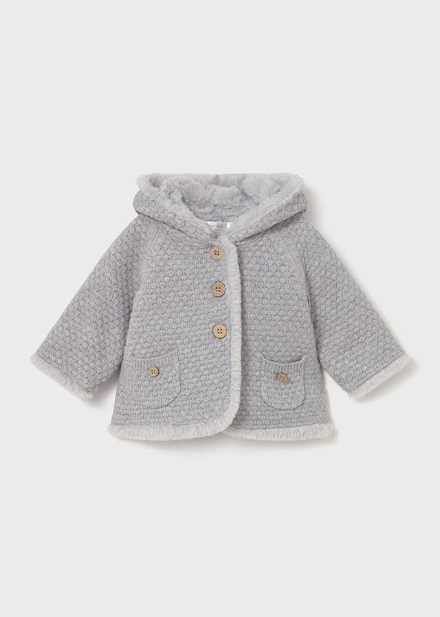 Pompon knit cardigan