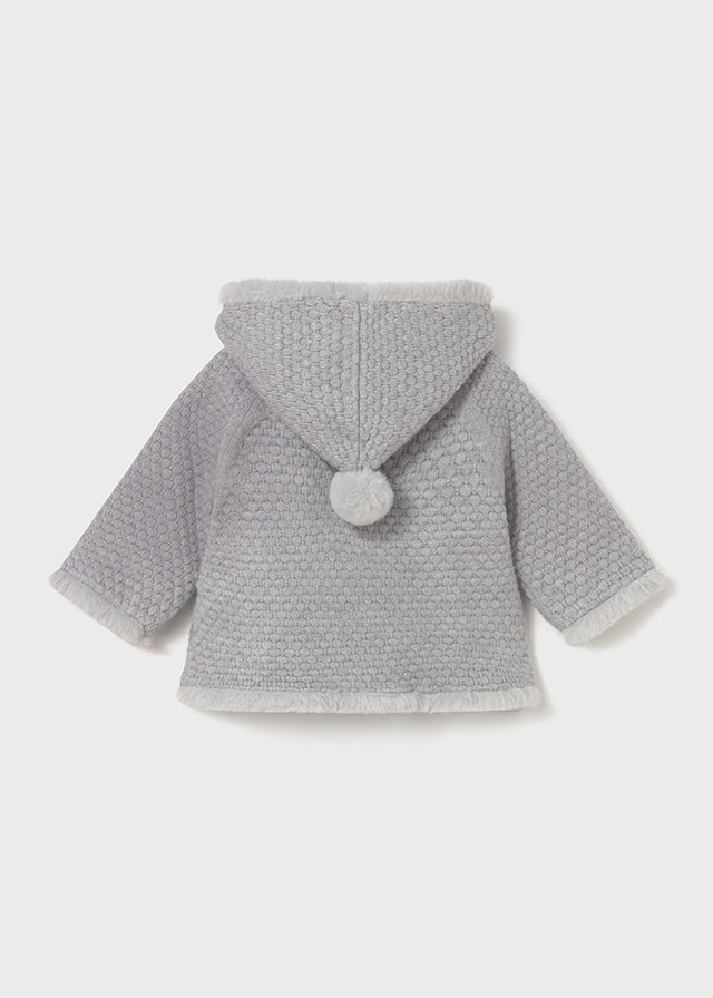 Pompon knit cardigan