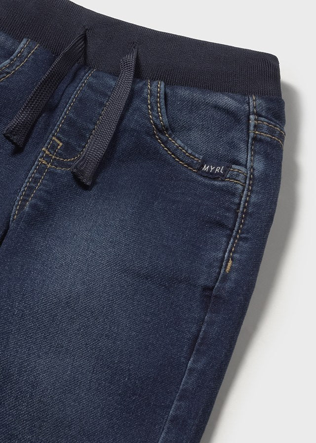 Soft denim jogger pants