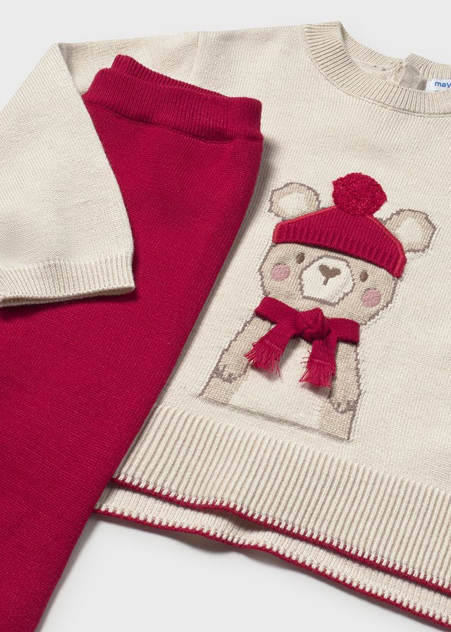 Long knit trousers set