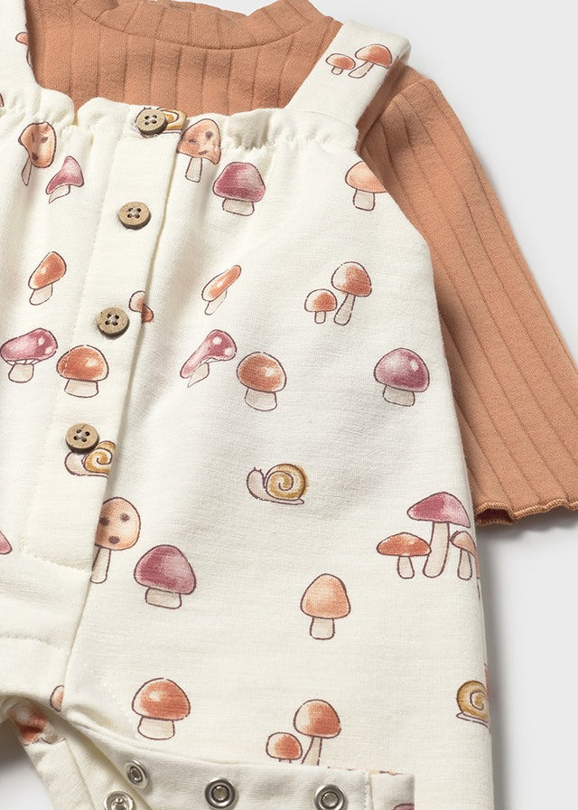 Printed dungarees set