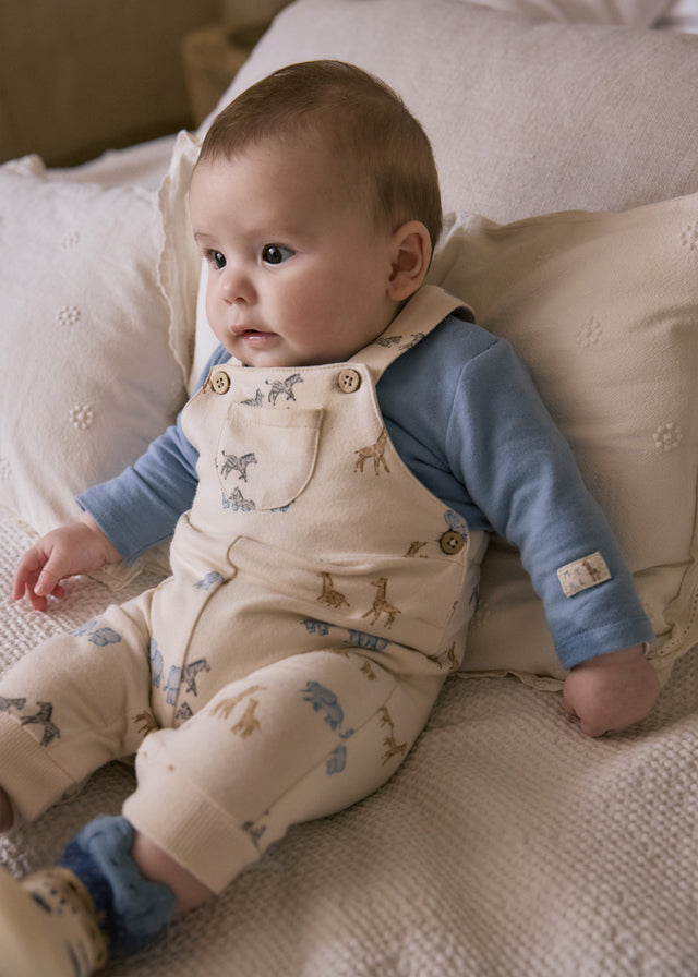 Printed dungarees set