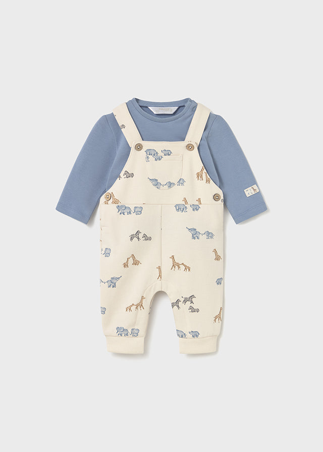 Printed dungarees set