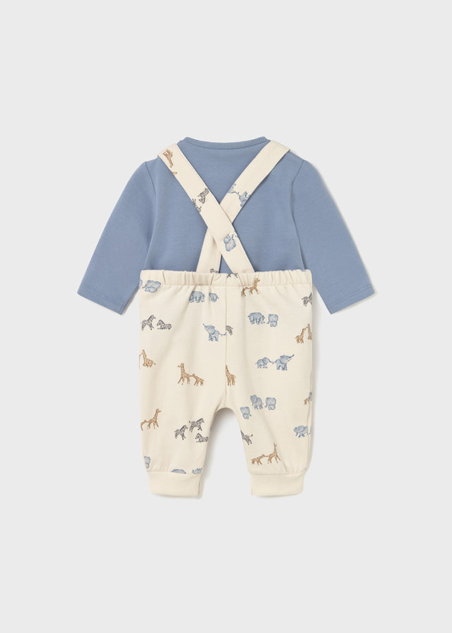 Printed dungarees set