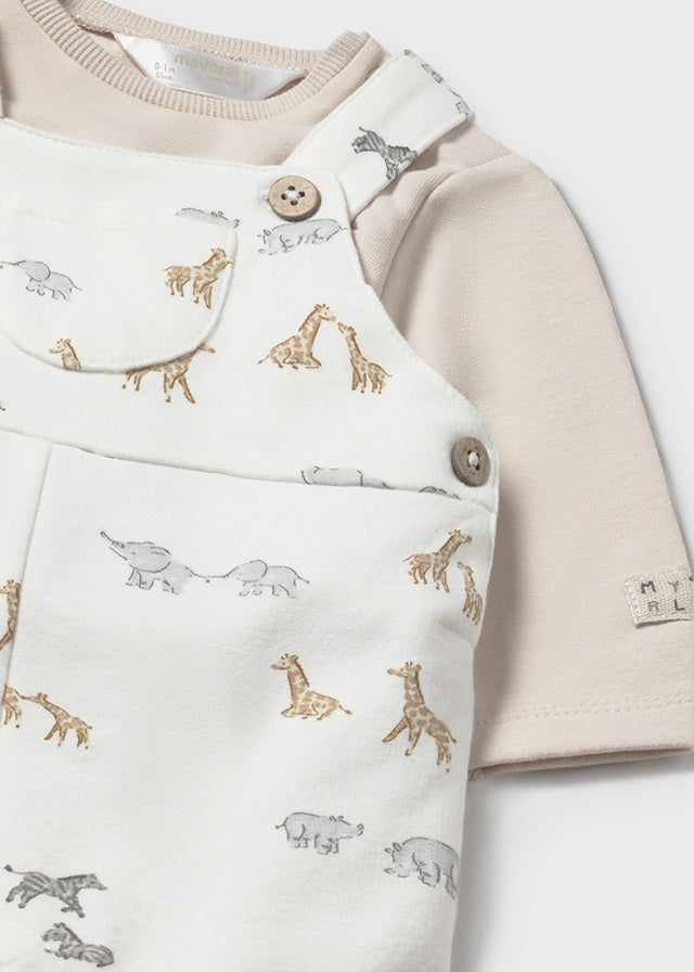 Printed dungarees set