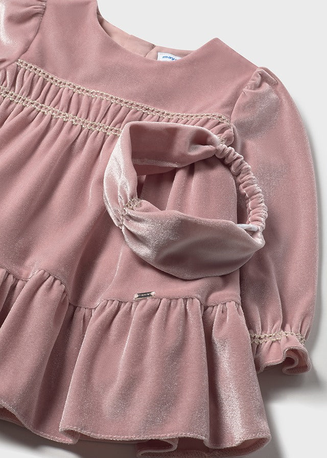Velvet dress with headband