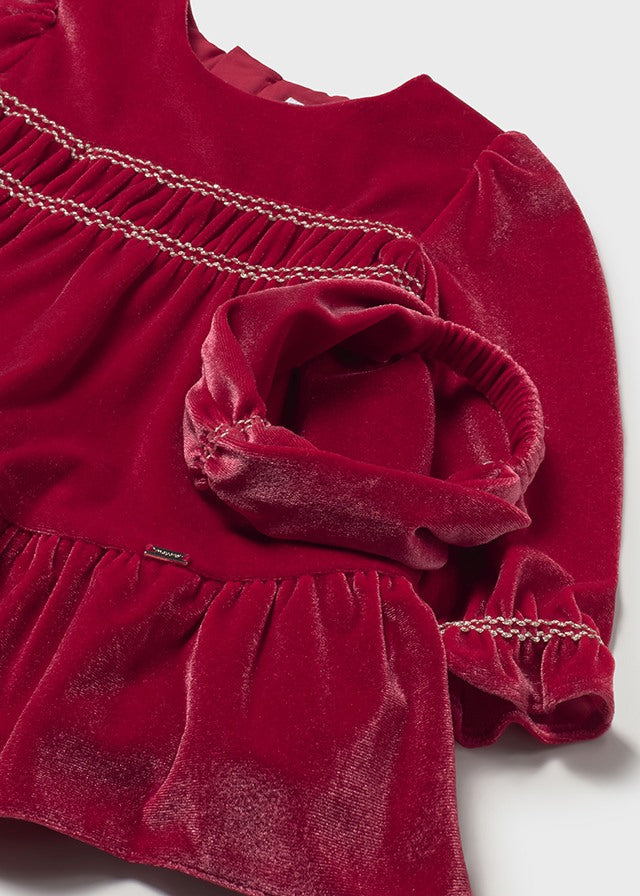 Velvet dress with headband
