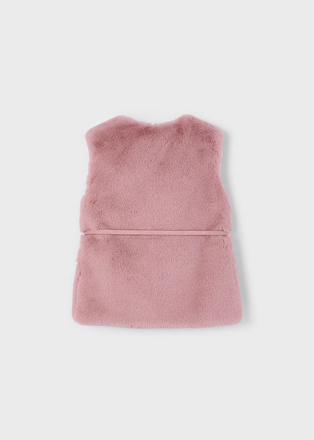 Fur vest with belt
