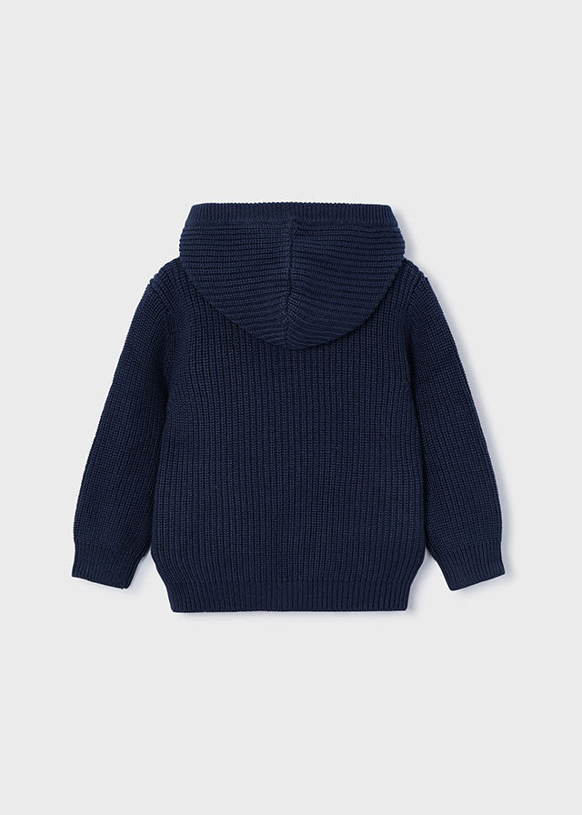 Knitting pullover with hood