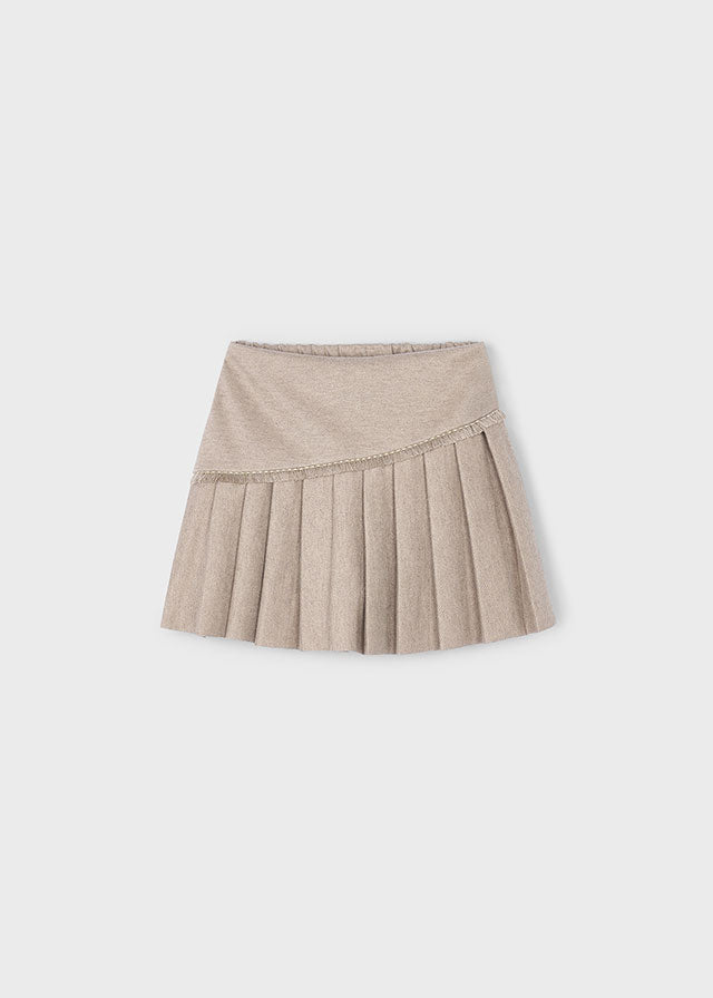 Pleated knit skort