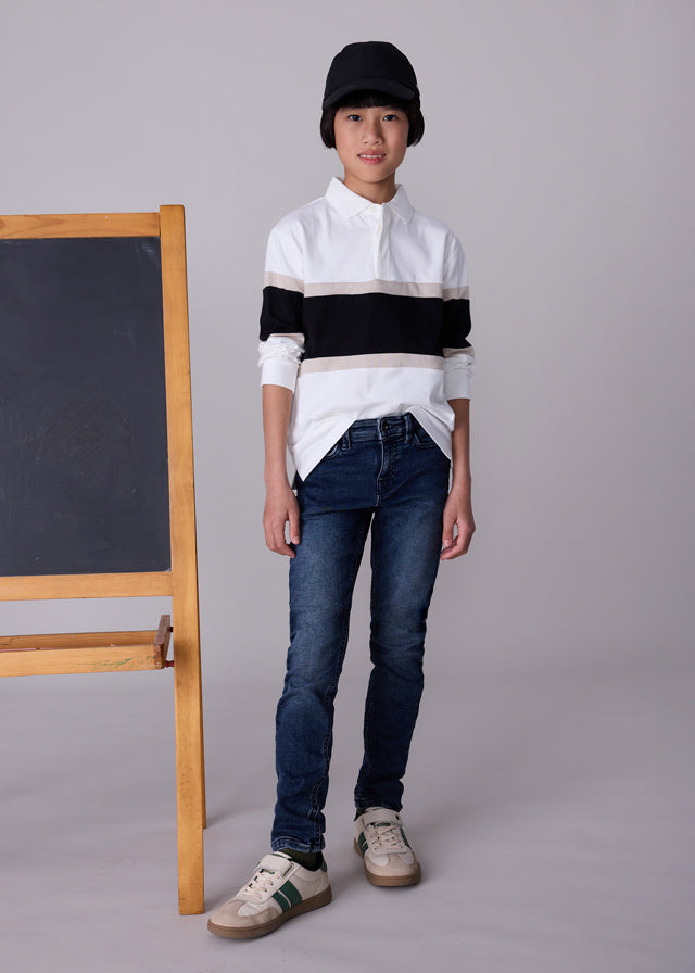 L/s colorblock polo