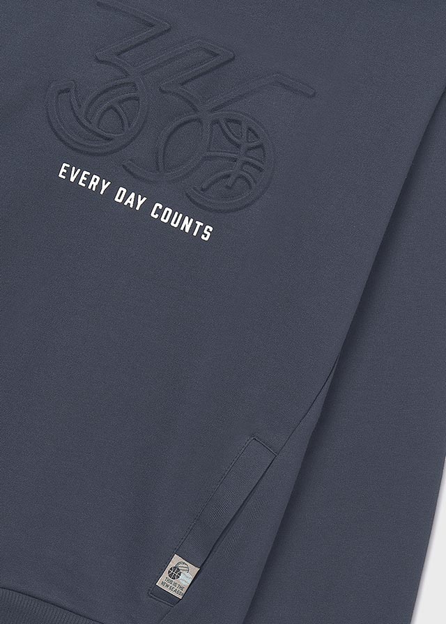 Embossed hooded pullover