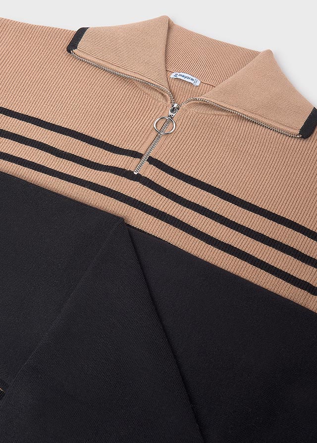 Long knit trousers set