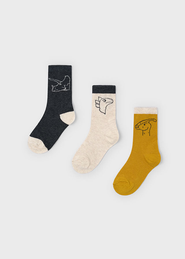 Set of 3 socks "dinos"