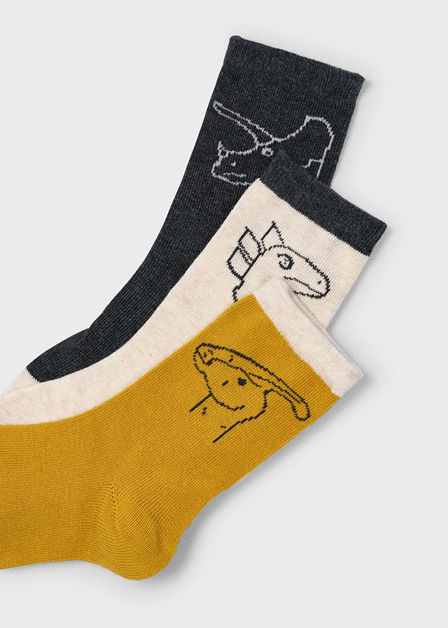 Set of 3 socks "dinos"