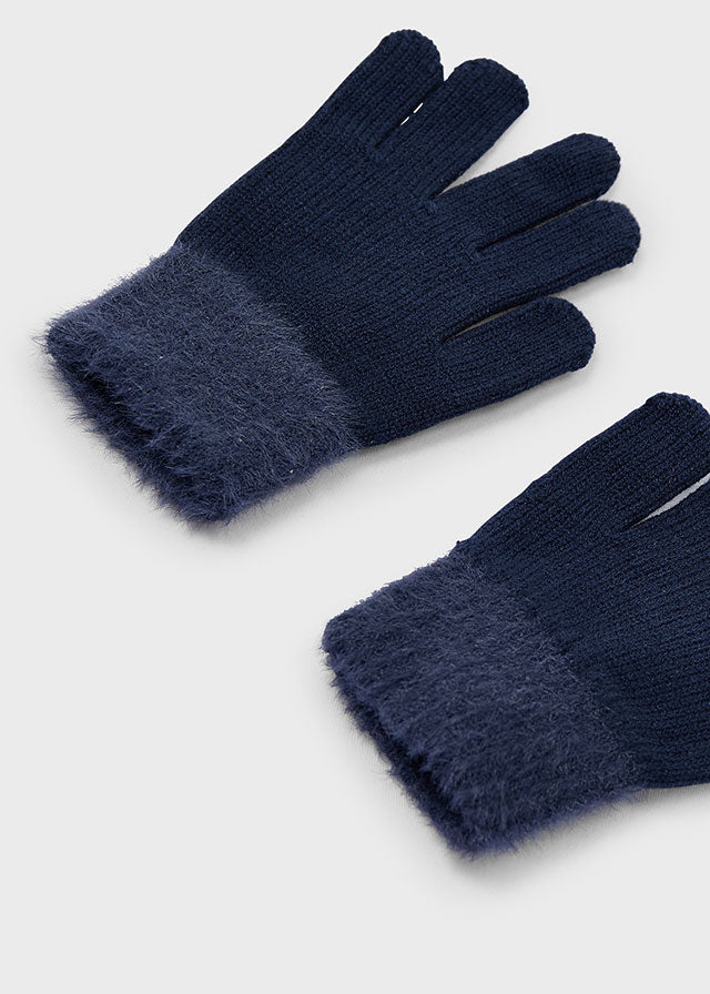 tricot fur gloves