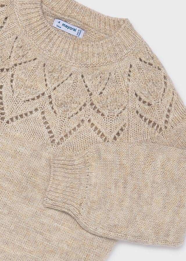 Openwork details sweater