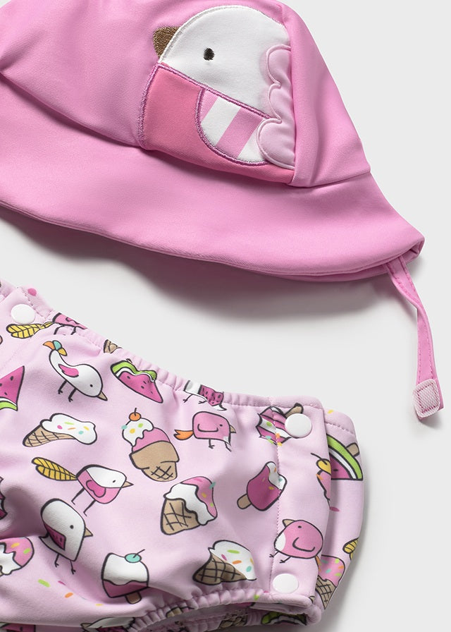 Bathing suit set with hat