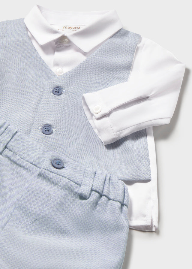 pant shirt set and vest