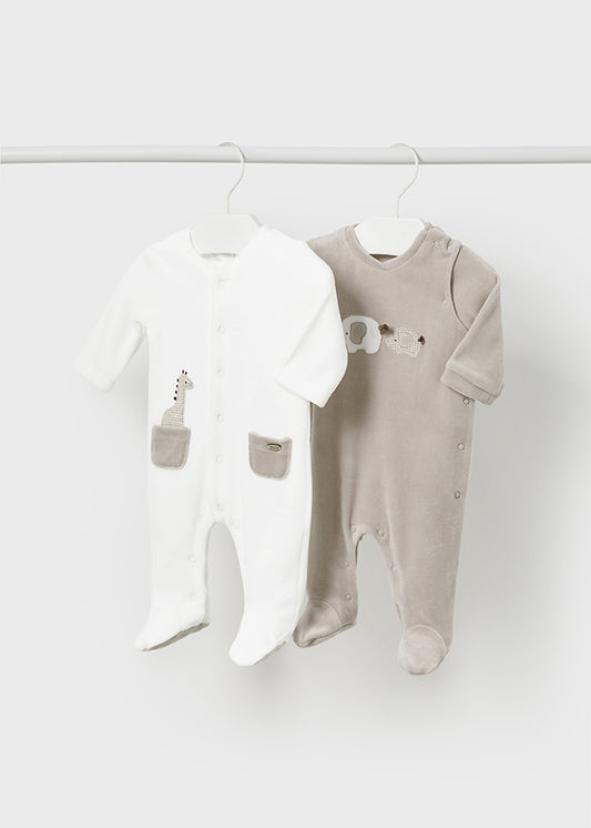 2 Pcs velour onesie