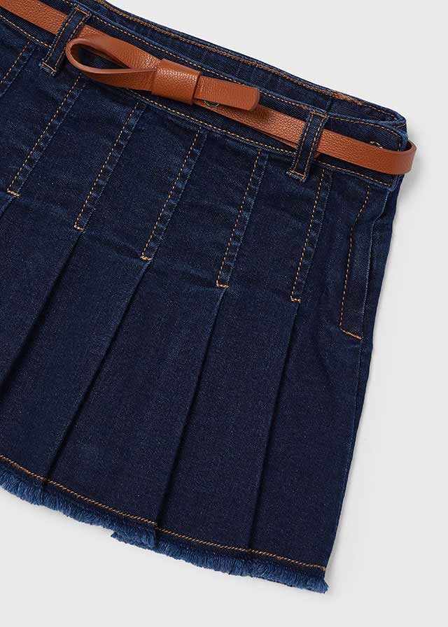 Denim skirt with belt