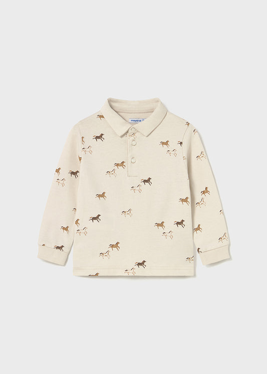 L/s printed polo