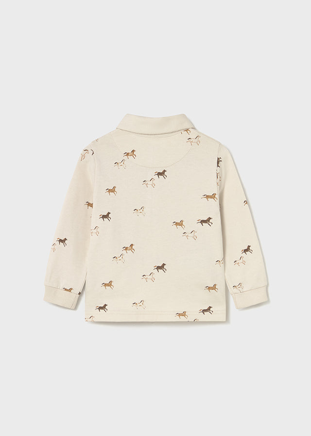 L/s printed polo