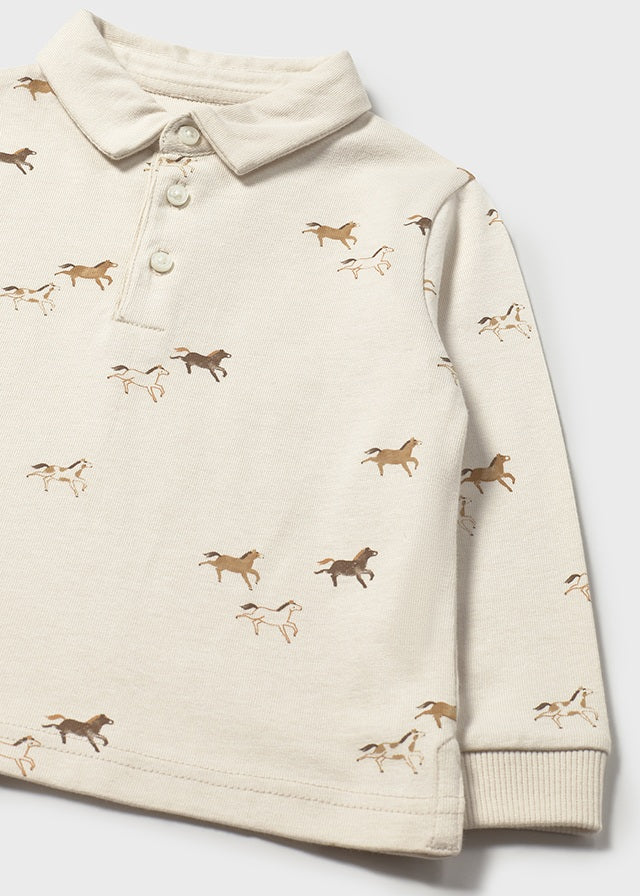 L/s printed polo