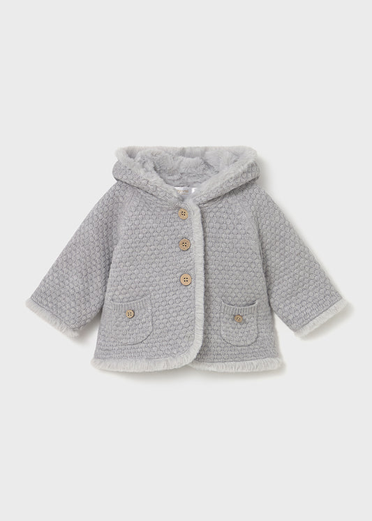 Pompon knit cardigan