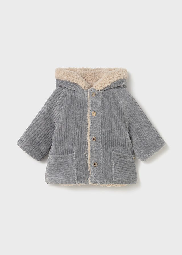 Reversible shearling coat
