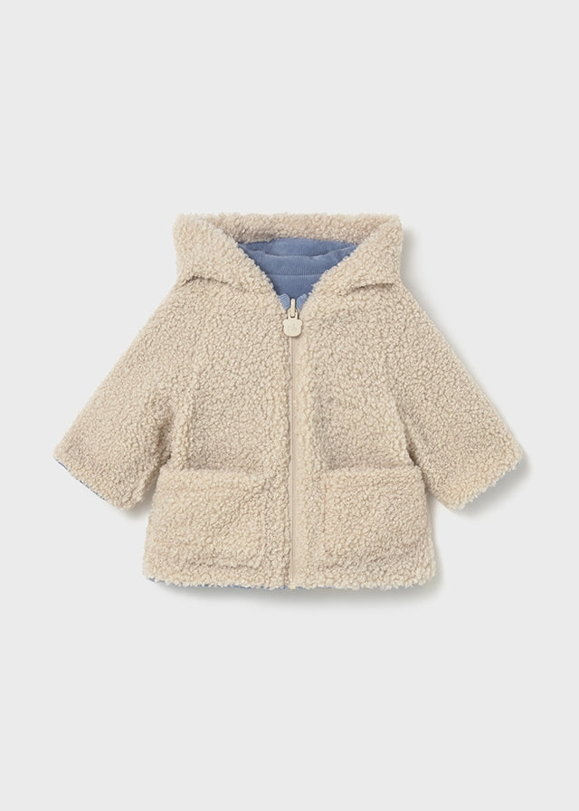 Reversible shearling coat