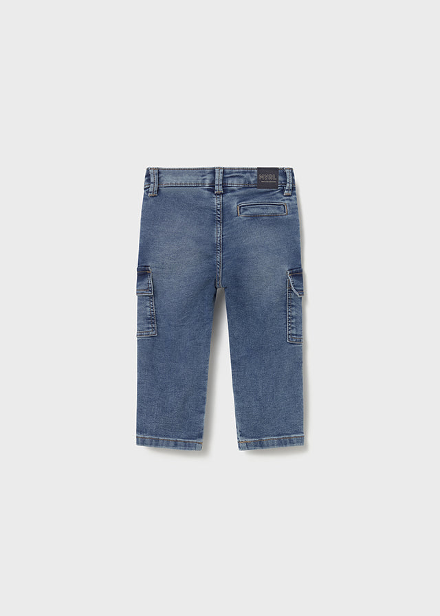 Soft denim cargo pants