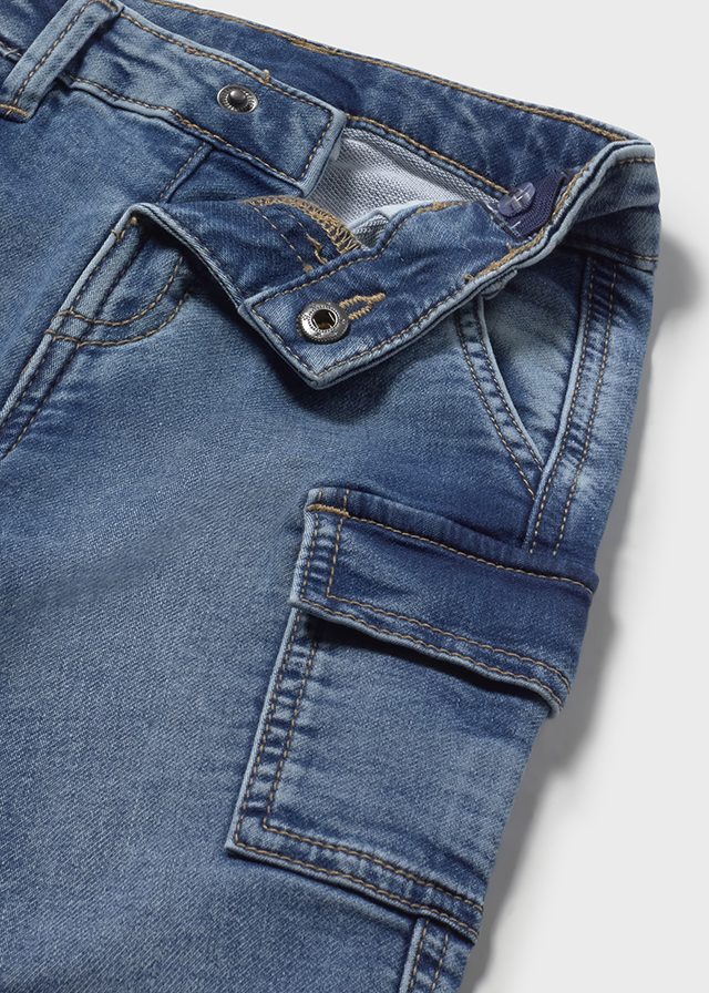 Soft denim cargo pants