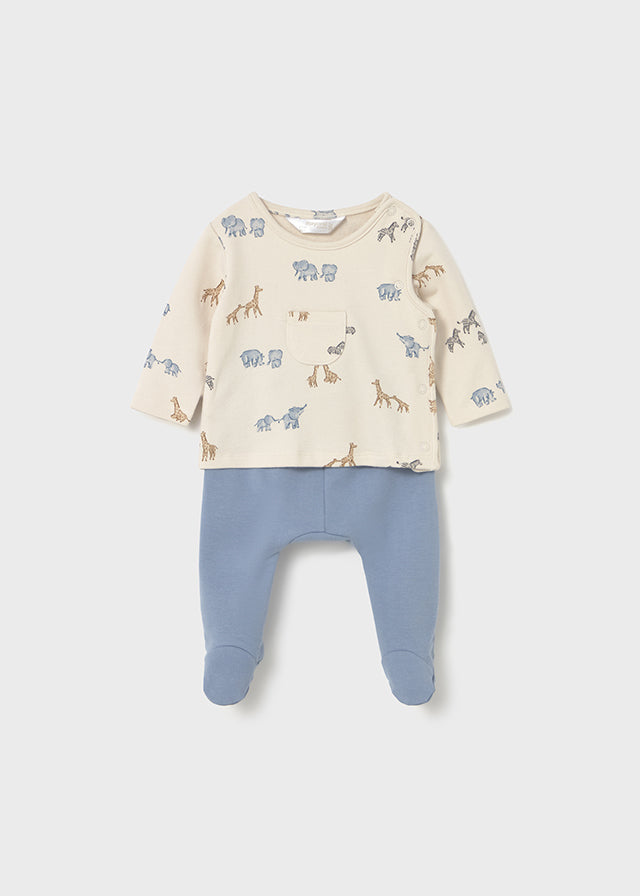 Printed footed pant set