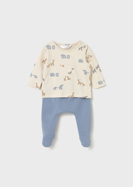 Printed footed pant set