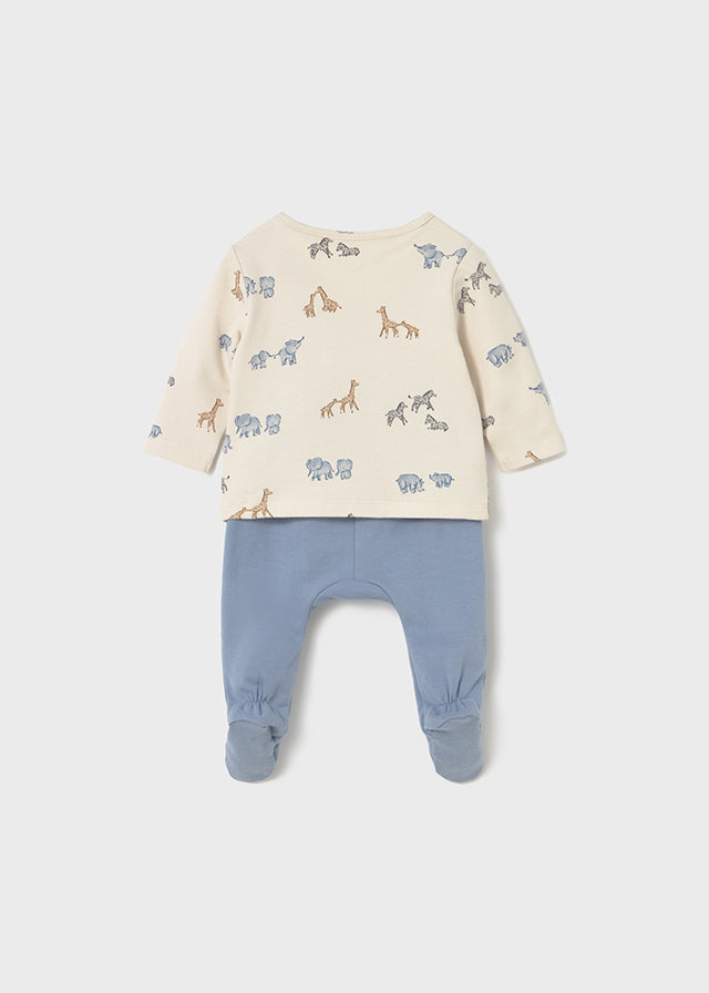 Printed footed pant set