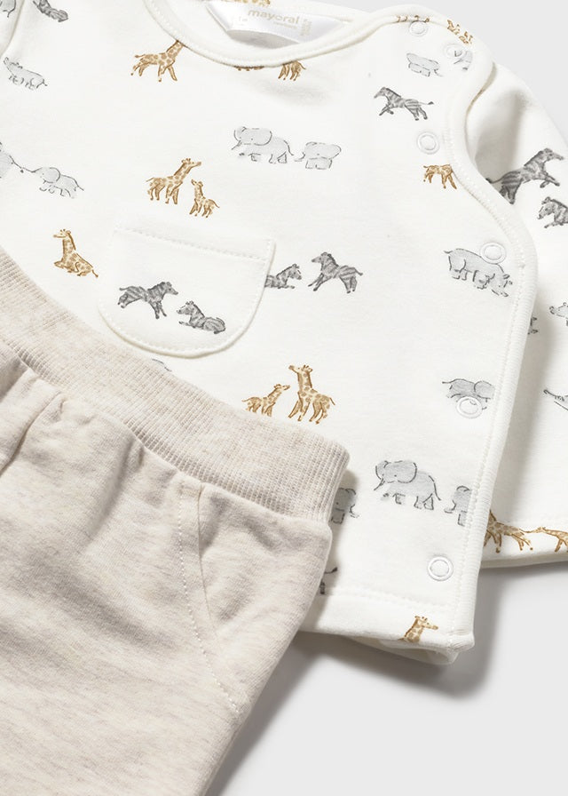 Printed footed pant set