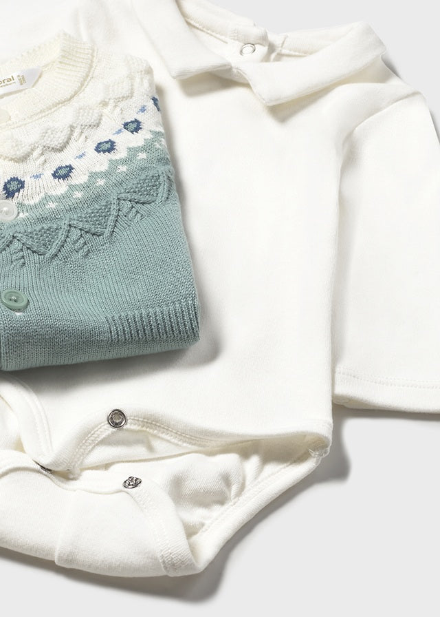 Long knit 3-piece trouset set