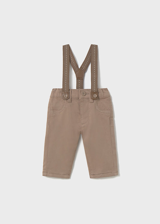 Long trousers with suspenders