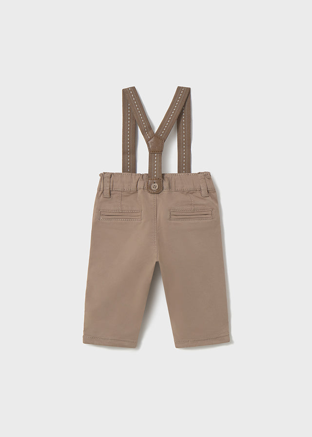 Long trousers with suspenders
