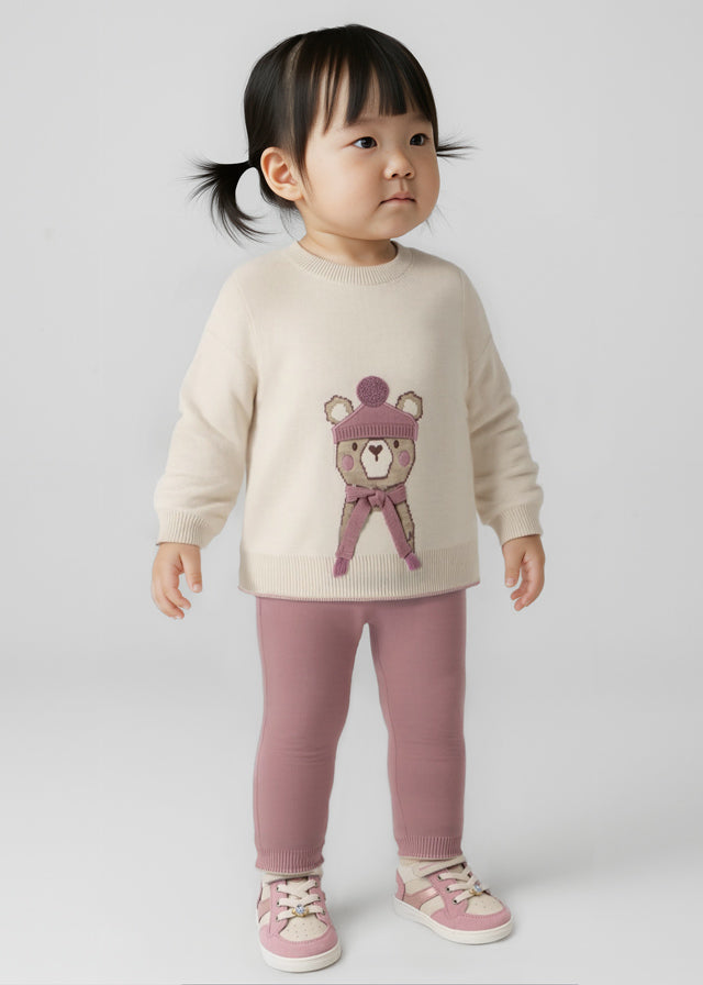 Long knit trousers set