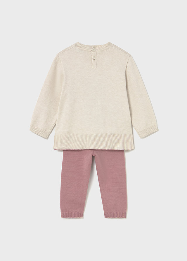 Long knit trousers set