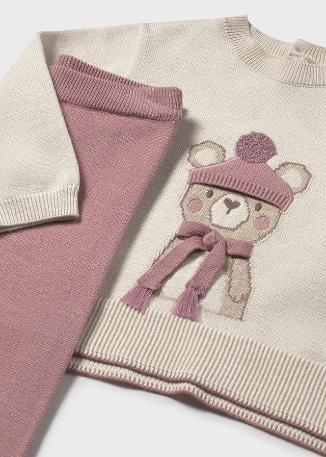 Long knit trousers set