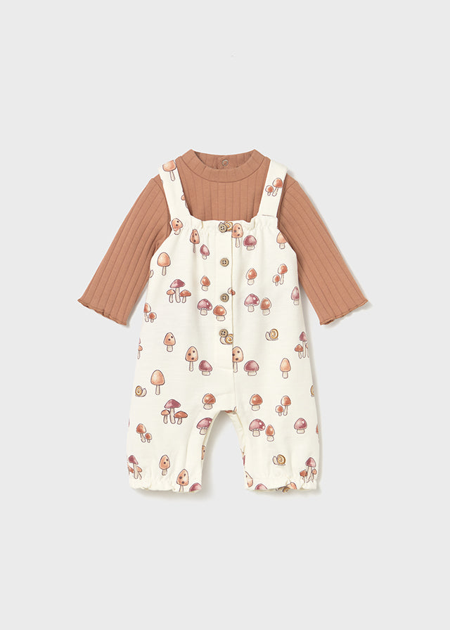 Printed dungarees set