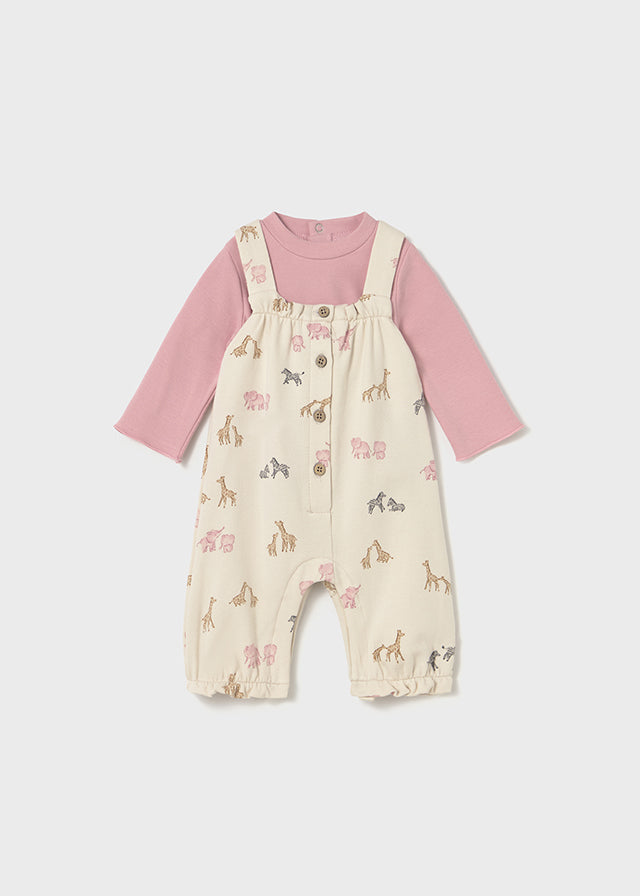 Printed dungarees set