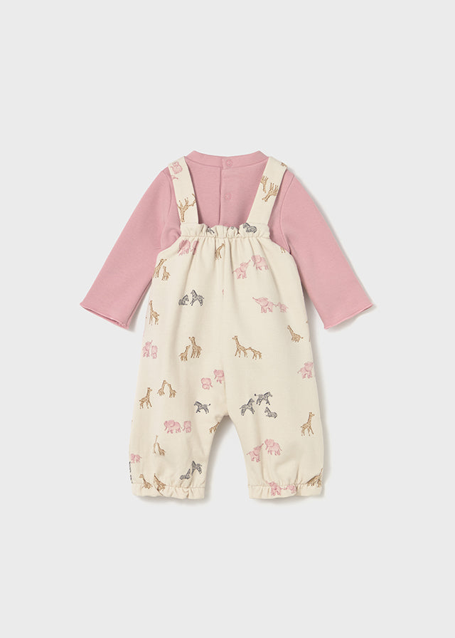 Printed dungarees set