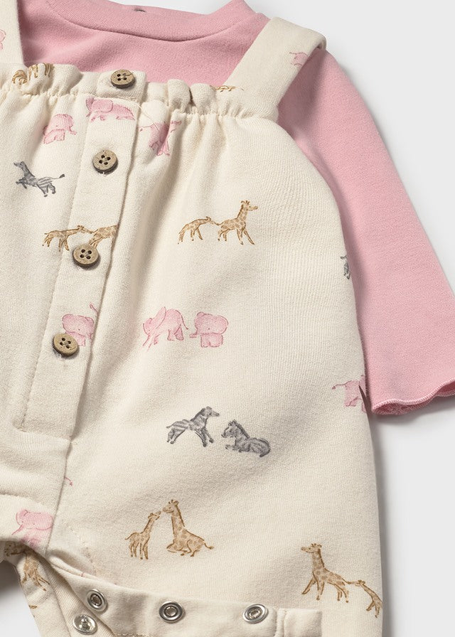 Printed dungarees set