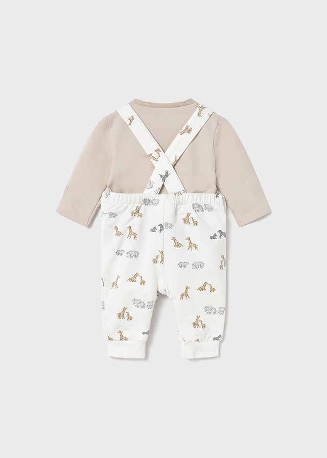 Printed dungarees set